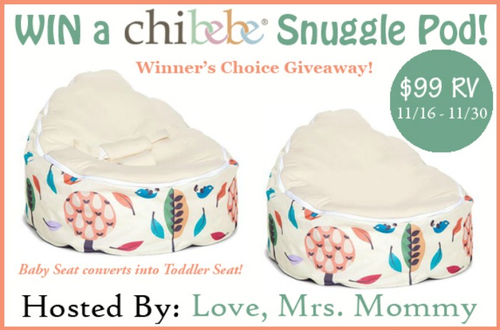 Chibebe Snuggle Pod Baby To Toddler Seat Giveaway