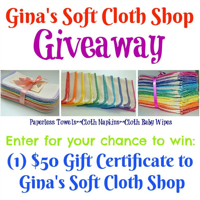$50 Gift Certificate to Gina’s Soft Cloth Shop